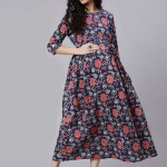 Blue Maternity Cotton Maxi Dress