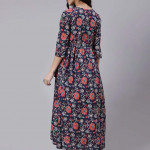 Blue Maternity Cotton Maxi Dress
